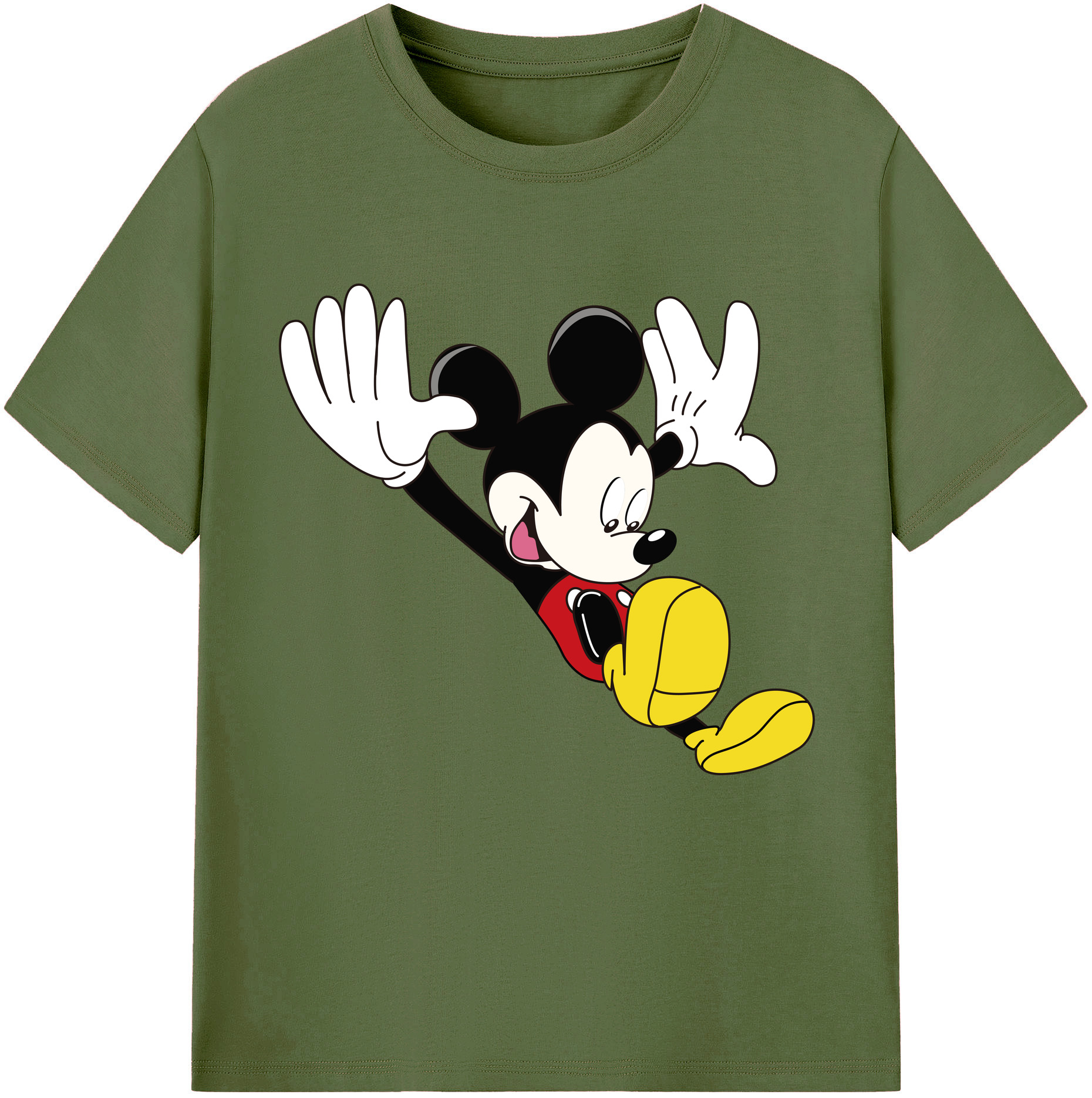 （画像用） ミッキーマウス Mickey Mouse 綿100％半袖Tシャツ（フロントプリント）